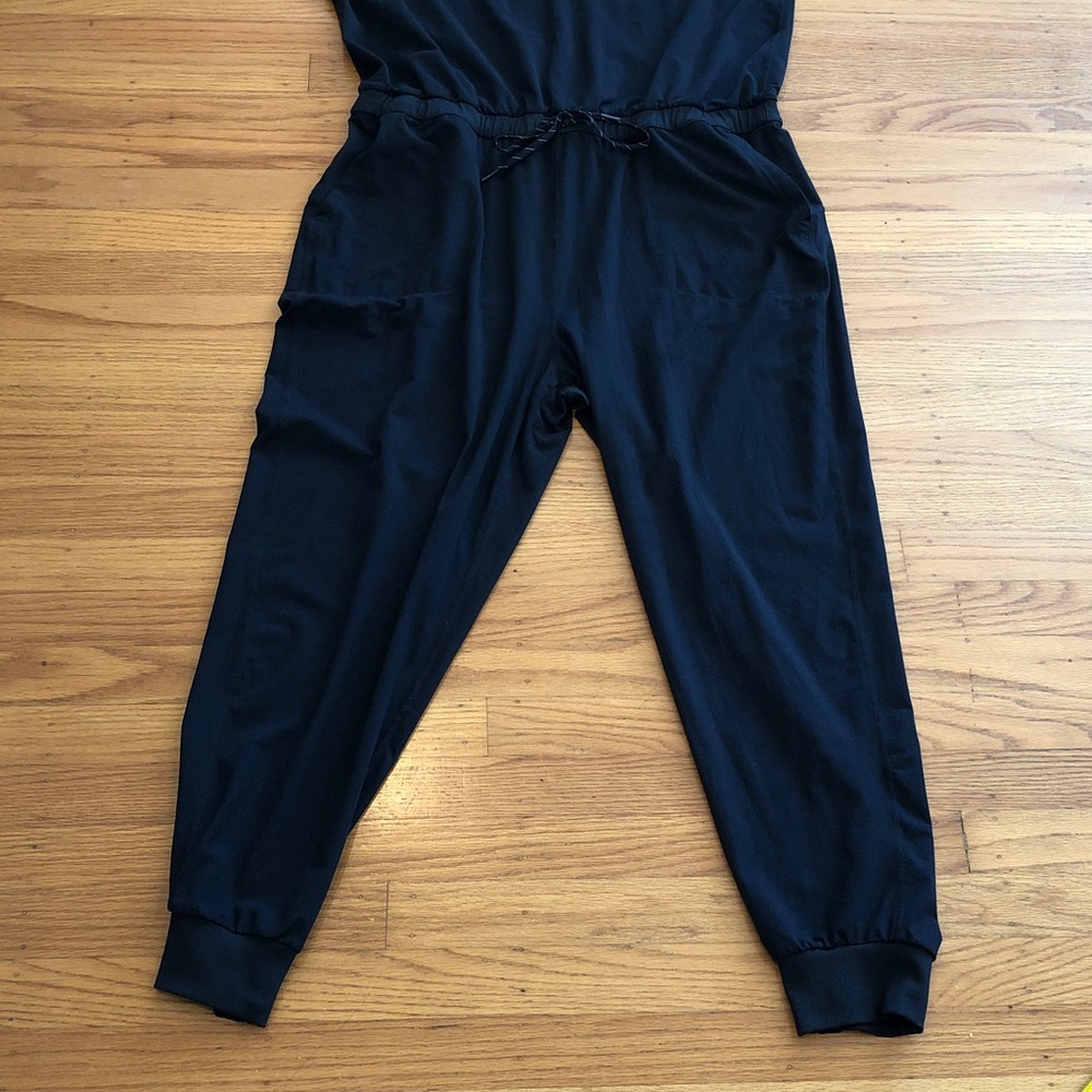 Zella Black Sleeveless Jumpsuit with Drawstring Waist, EUC, L - Picture 9 of 16